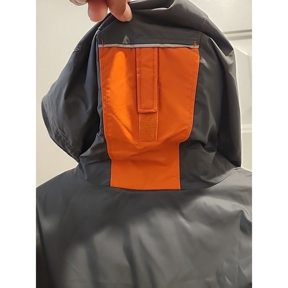 COLUMBIA Youth 18/20 Deep Orange Vivid Orange Gray Colorblock Interchange Jacket - Picture 8 of 11
